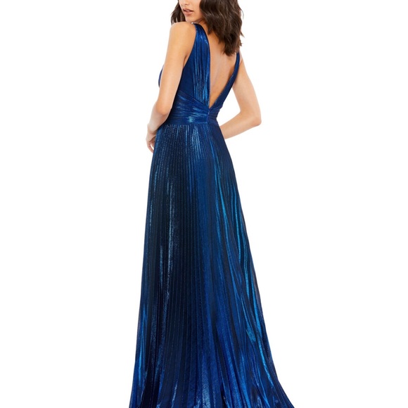 Mac Duggal Shimmering Blue Maxi Dress - Picture 2 of 9